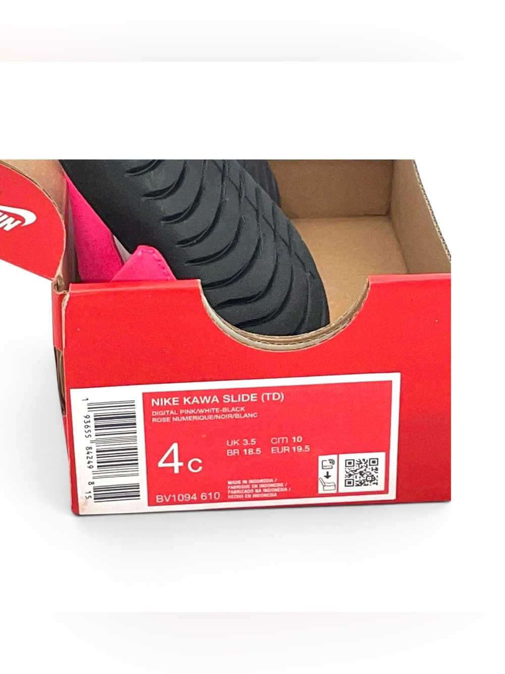 Nike Kawa Slide TD Toddler Sandals Pink Black Size 4C NWT - Picture 5 of 14